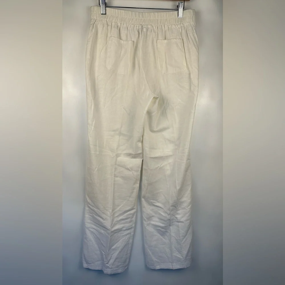 Adrienne‎ Vittadini Linen blend Women's Pants M Off White